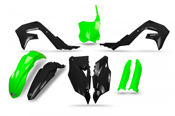 Plastic kit Kawasaki - black and neon green - NEW PRODUCTS - KAKIT228-111 - UFO Plast